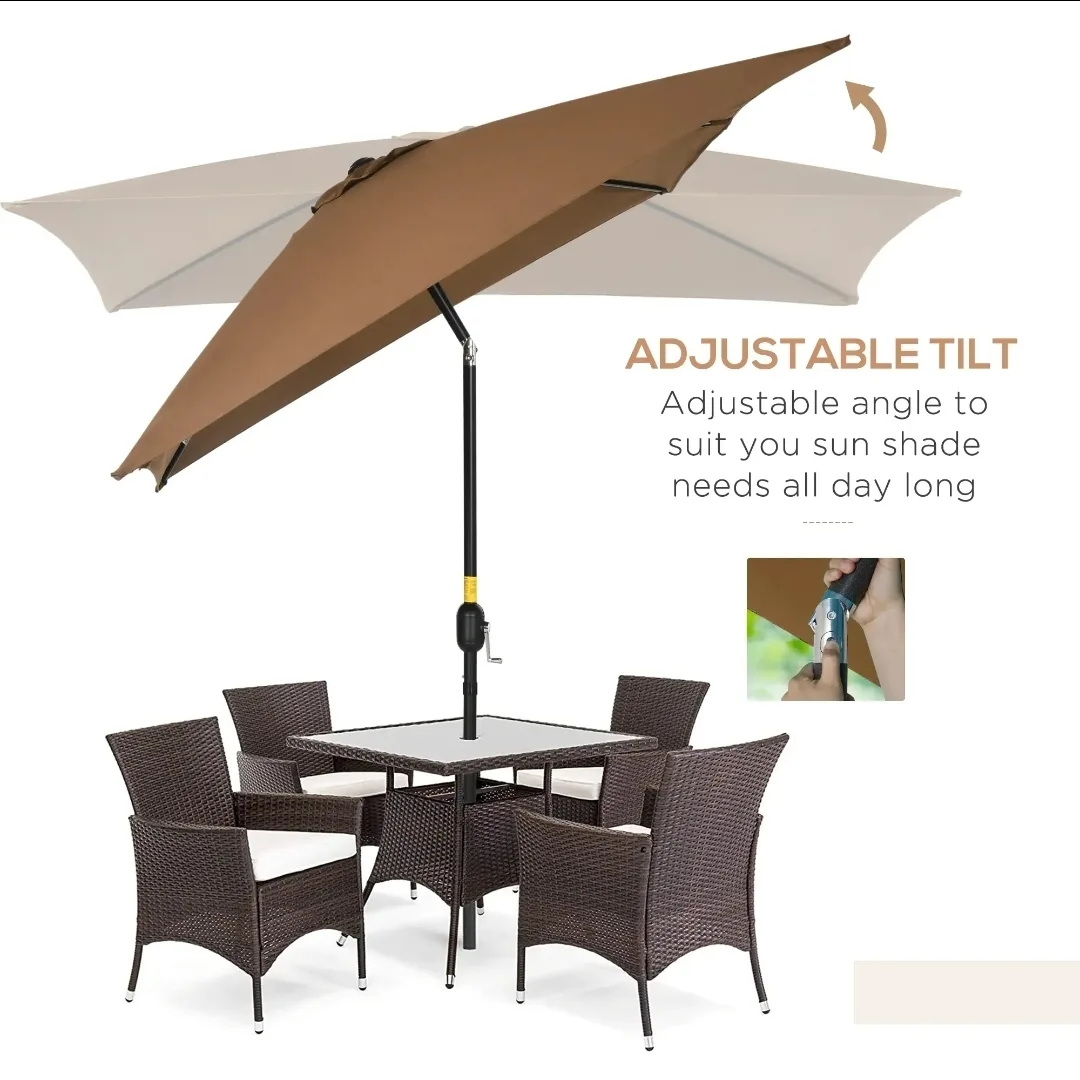 Rectangular Patio Umbrella - Brown image indicator(2)