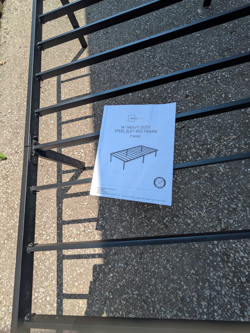 Mainstays 14" Heavy Duty Steel Slat Bed Frame (Twin) - photo 4