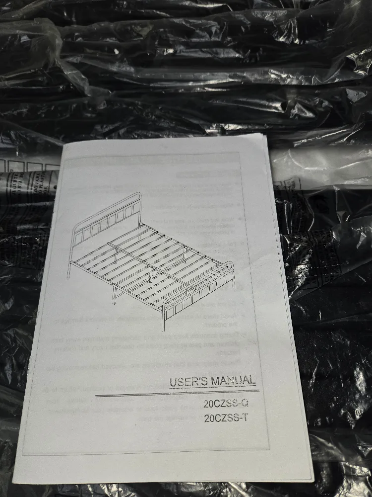 Soges Queen Platform Bed with Upholstered Headboard - Grey image indicator(8)