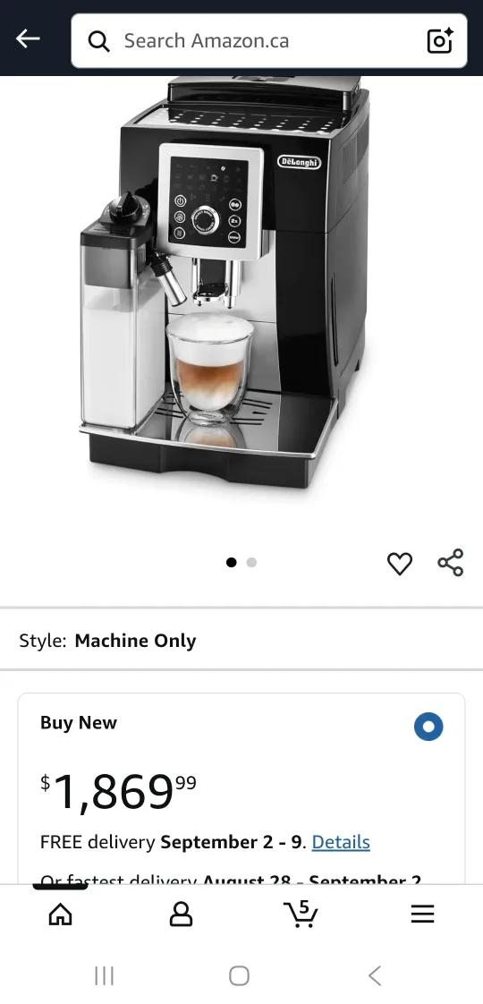 Used lightly De'Longhi Magnifica Smart Espresso,Cappuccino Maker image indicator(4)