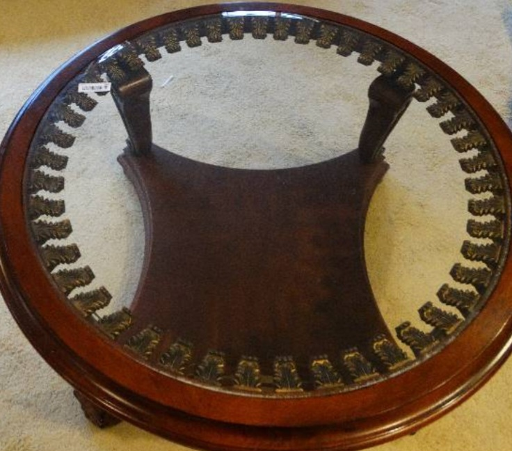 antique Round Glass Top Coffee Table