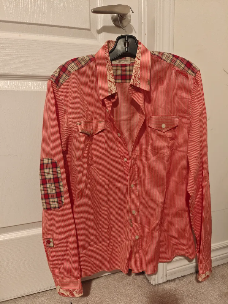 Lemon Tree Red Striped Button-Down Shirt - Energie thumbnail