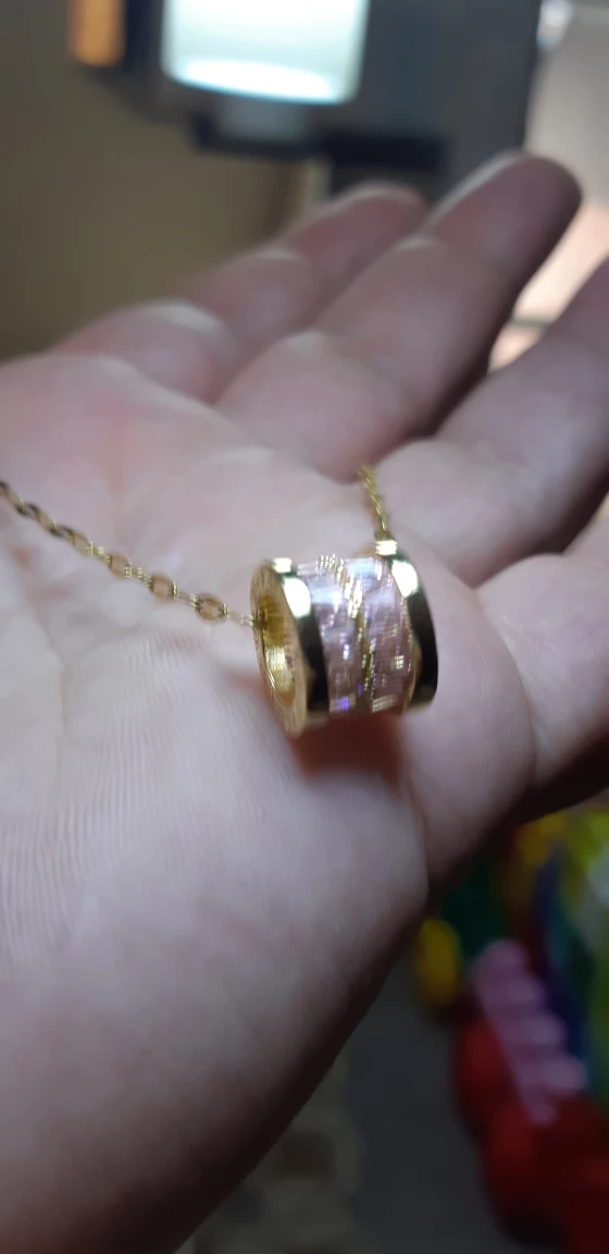 Gold Tone Necklace with Pink Stone - photo 4
