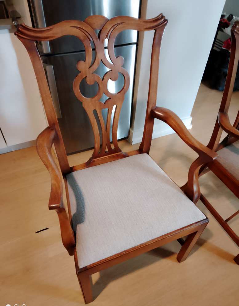 Wooden Victorian Arm Chairs - Set of 2