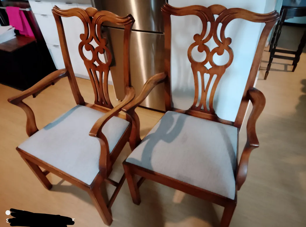 Wooden Victorian Arm Chairs - Set of 2 image indicator(2)