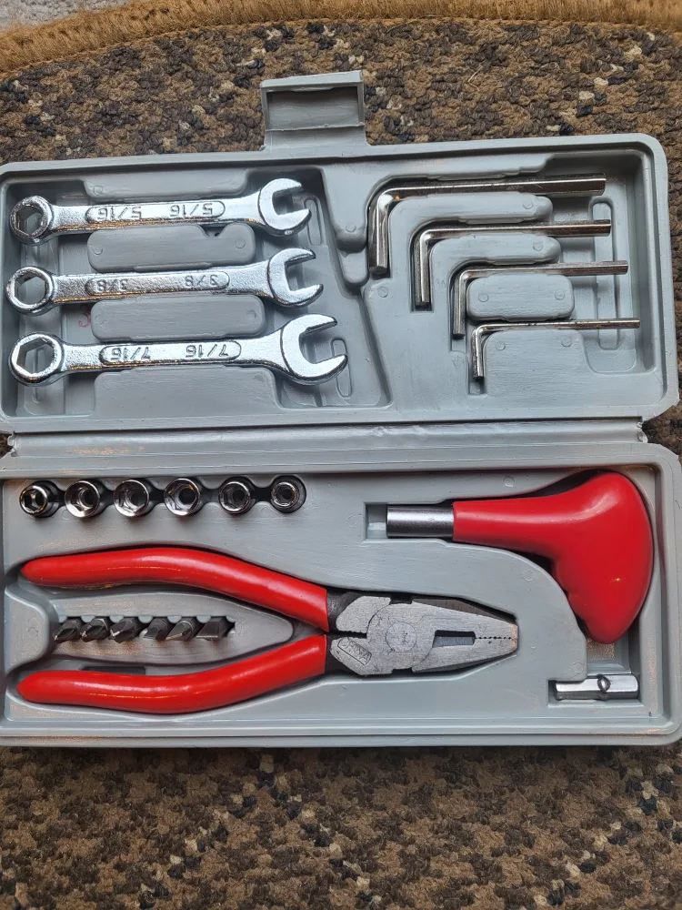 Toolbox with Wrenches, Pliers, and Allen Keys thumbnail