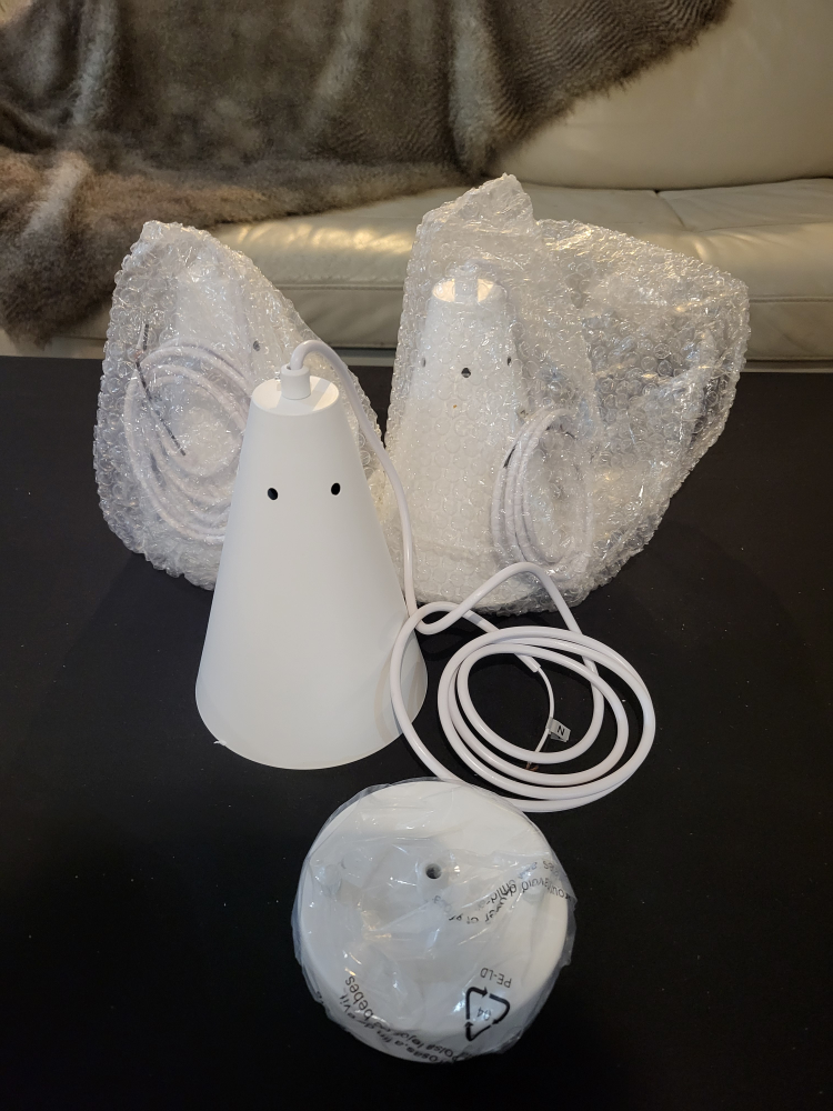 Set of 3 White Pendant Lights - New in Packaging