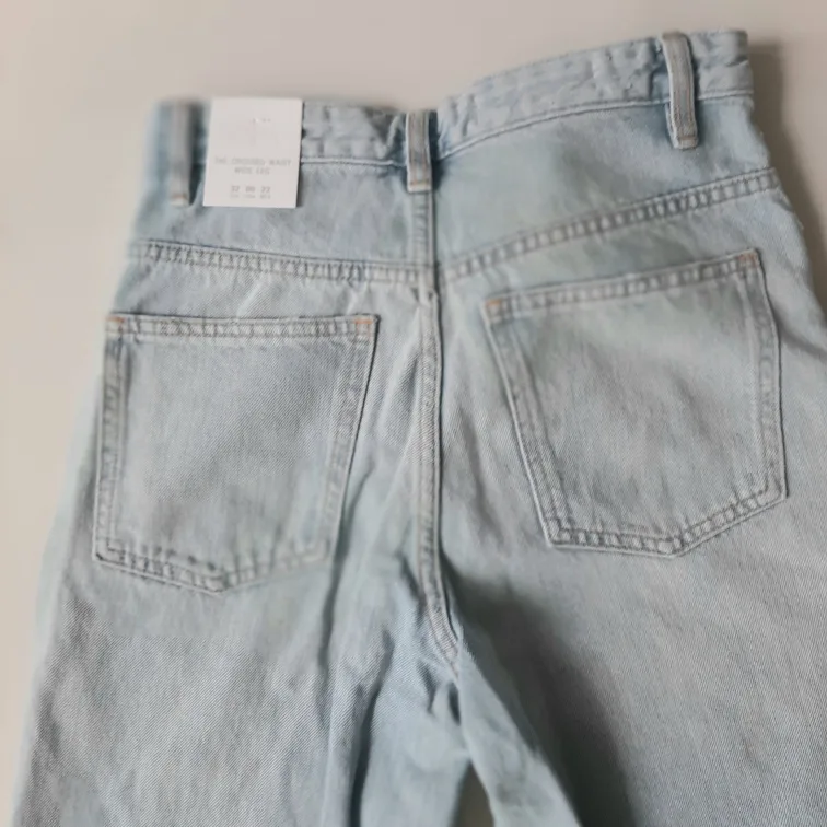 Zara Wide Leg Full Length Jeans - Size 32 image indicator(10)