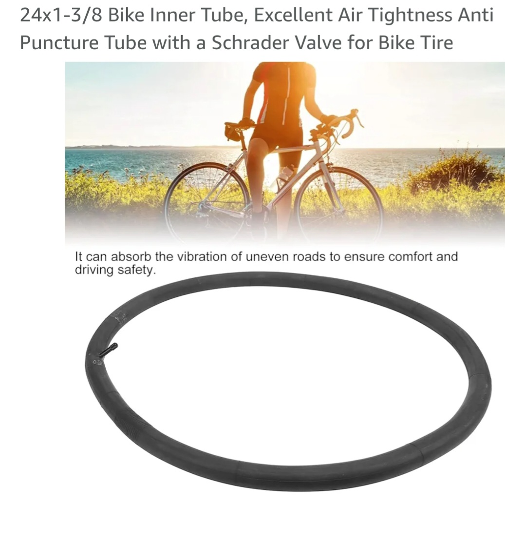 24x1-3/8 Bike Inner Tube - Schrader Valve, 2 pc, new - photo 3