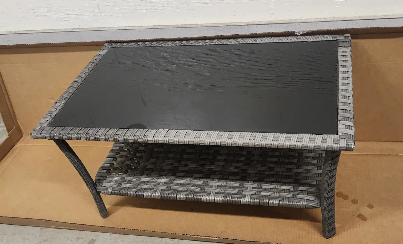 Wicker Style Coffee Table with Glass Top image indicator(6)