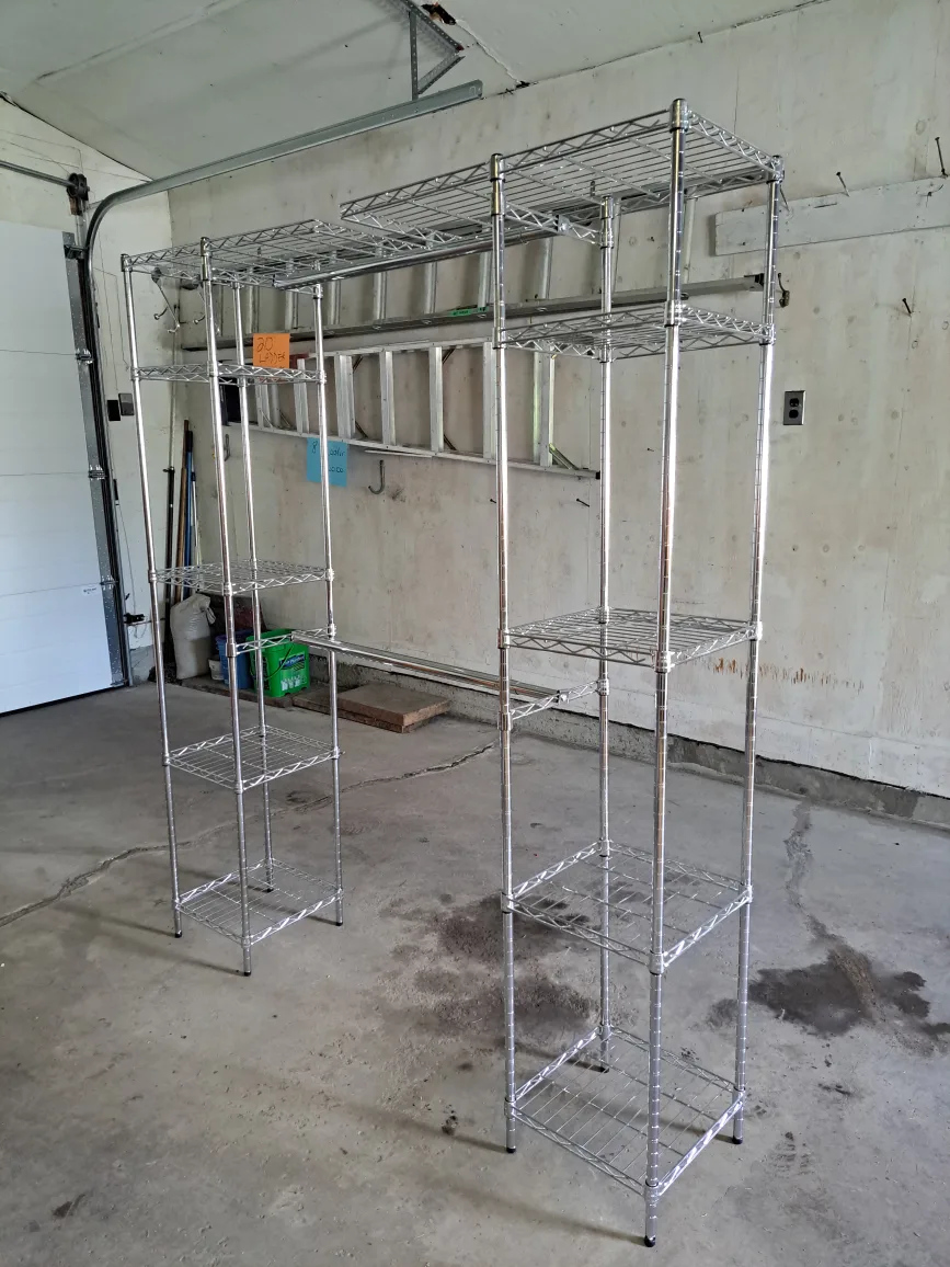 Chrome Wardrobe Shelving Unit - adjustable thumbnail