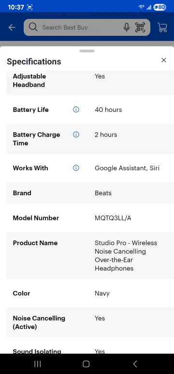 Beats Studio Pro Wireless Noise Cancelling Headphones - Navy image indicator(4)