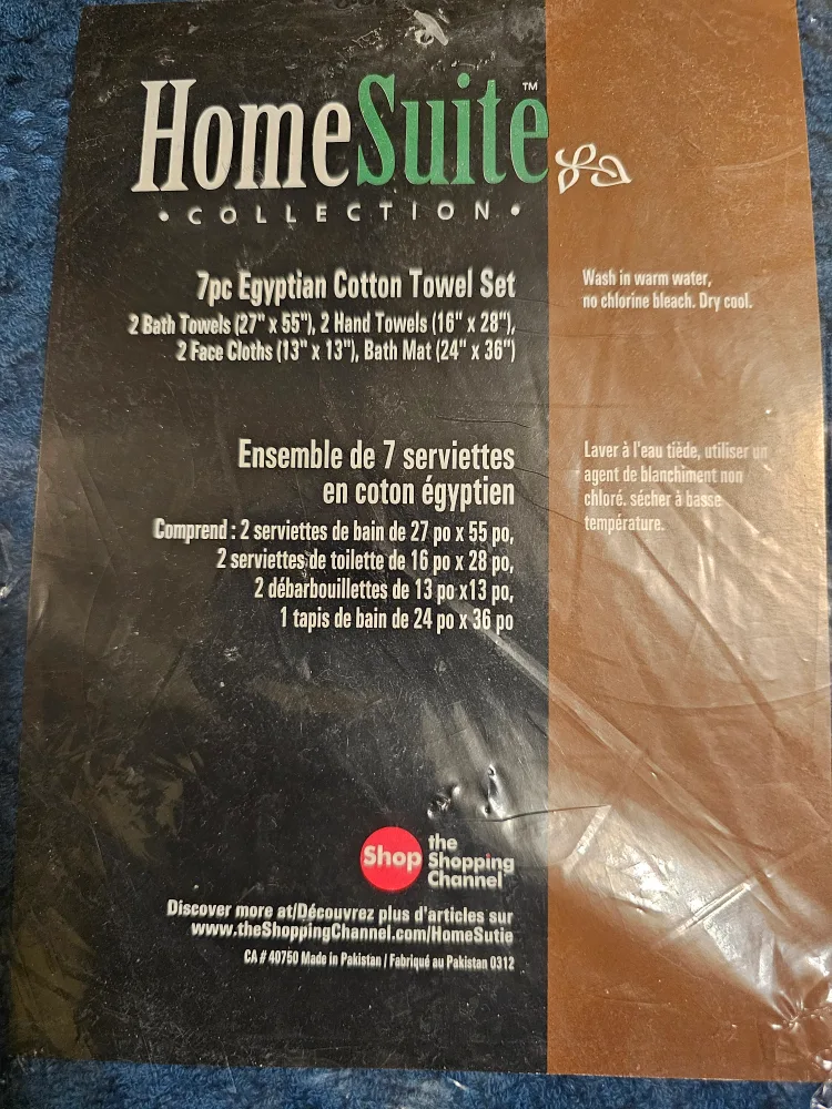 HomeSuite 7-Piece Egyptian Cotton Towel Set - Navy thumbnail