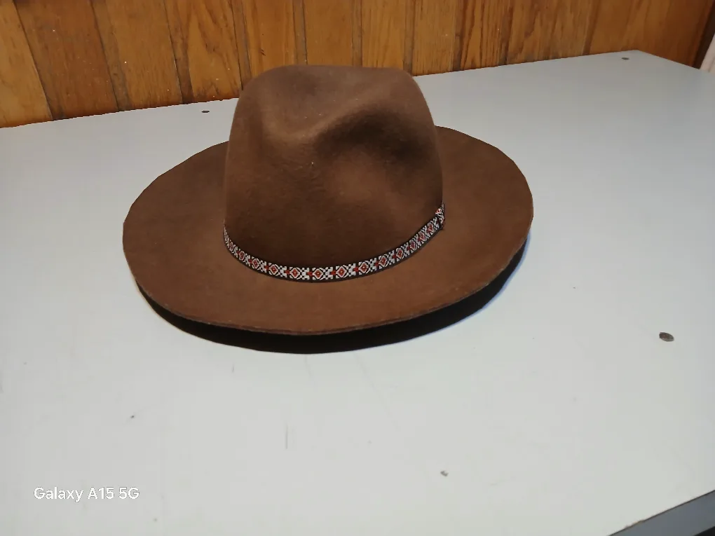 Brown Fedora Hat with Decorative Band thumbnail