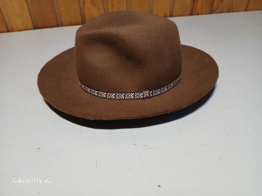 Brown Fedora Hat with Decorative Band image indicator(2)