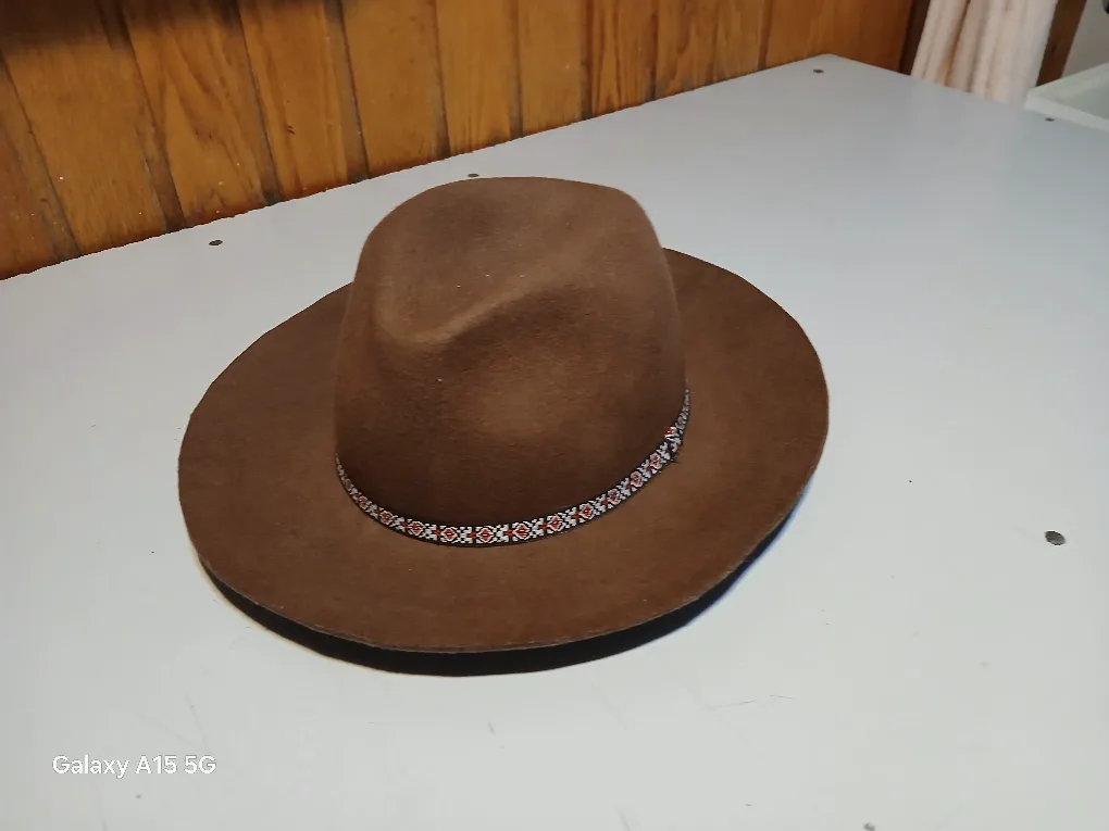 Brown Fedora Hat with Decorative Band image indicator(3)