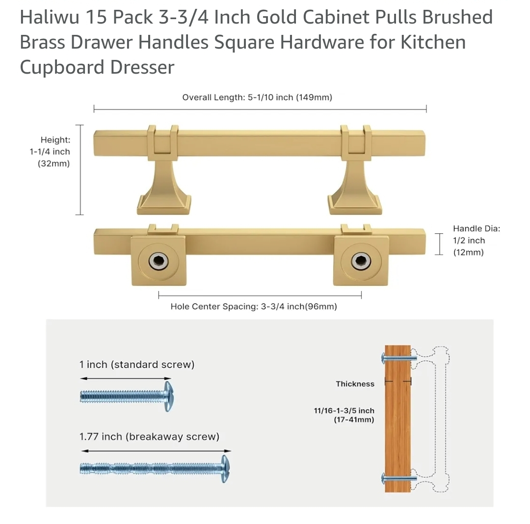 Gold Cabinet Pulls (10 in a box) - photo 2