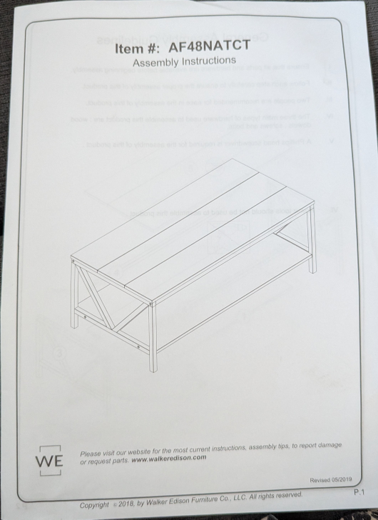 Walker Edison White Wash Coffee Table