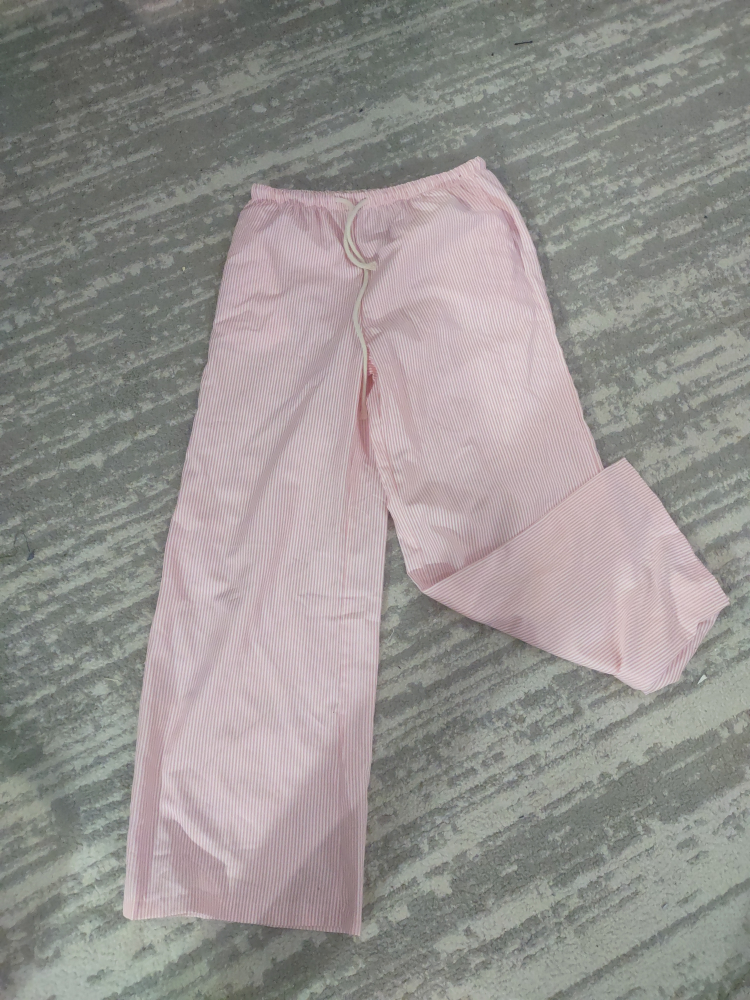 Pink Striped Wide Leg Pants