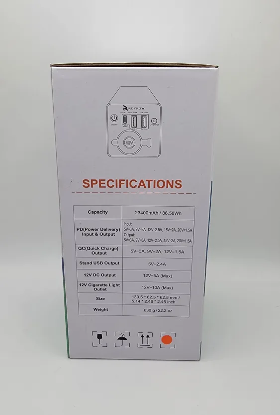 RoyPow 30W PD Power Bank with 12V Cigarette Lighter Socket image indicator(3)