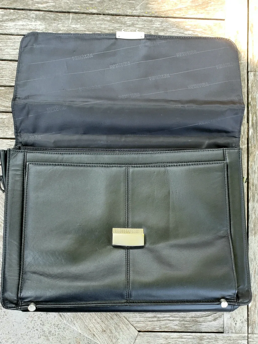 Kenneth Cole Reaction Black Leather Briefcase image indicator(4)