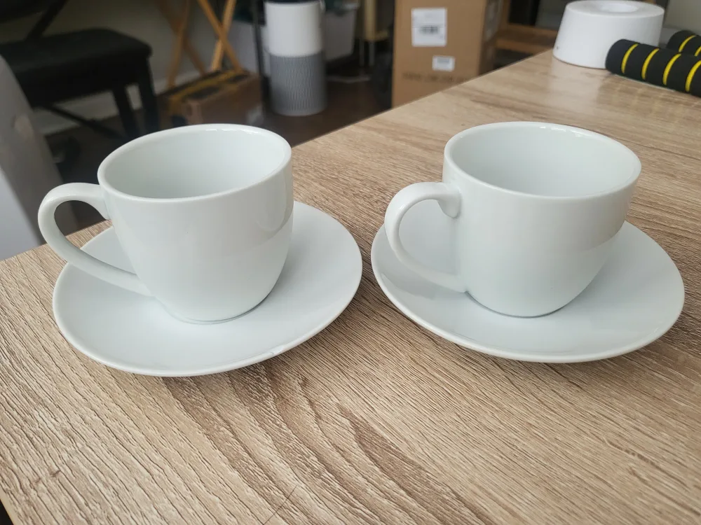 2-Piece White Espresso Cup & Saucer Set thumbnail