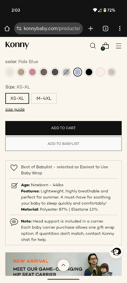 Konny Baby Carrier AirMesh Mocha size L - photo 4