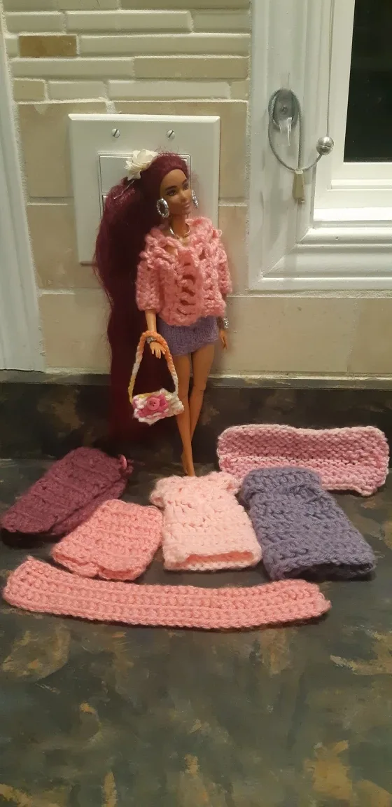 Crocheted Barbie Doll Clothes bundle thumbnail