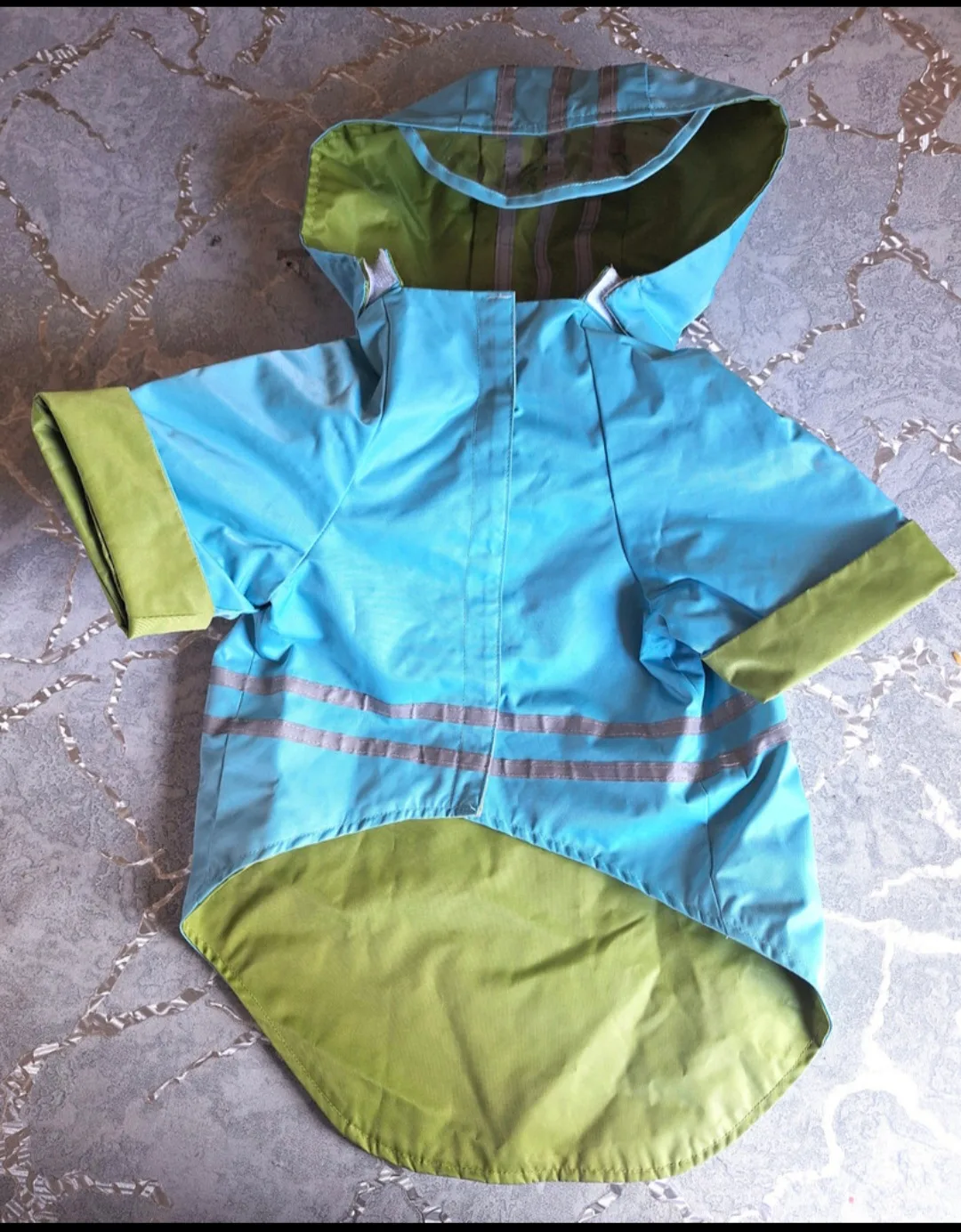 Lot of 3 Dog Rain Coat, Black Puffer Coat & Harness with Leash image indicator(3)