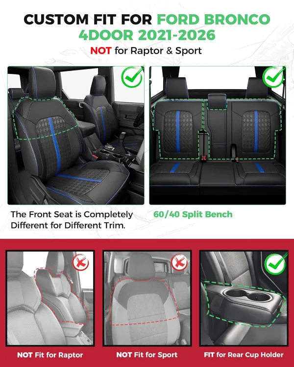 Ford Bronco Seat Covers BNIB image indicator(6)