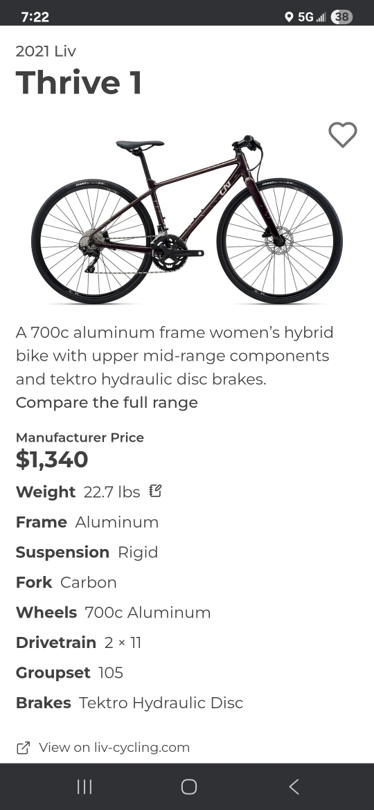 LIV Thrive 1 (2021) Hybrid Bike - photo 2