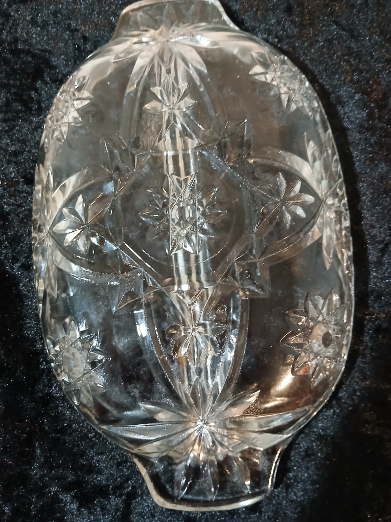 Vintage Clear Glass Divided Serving Dish - photo 2