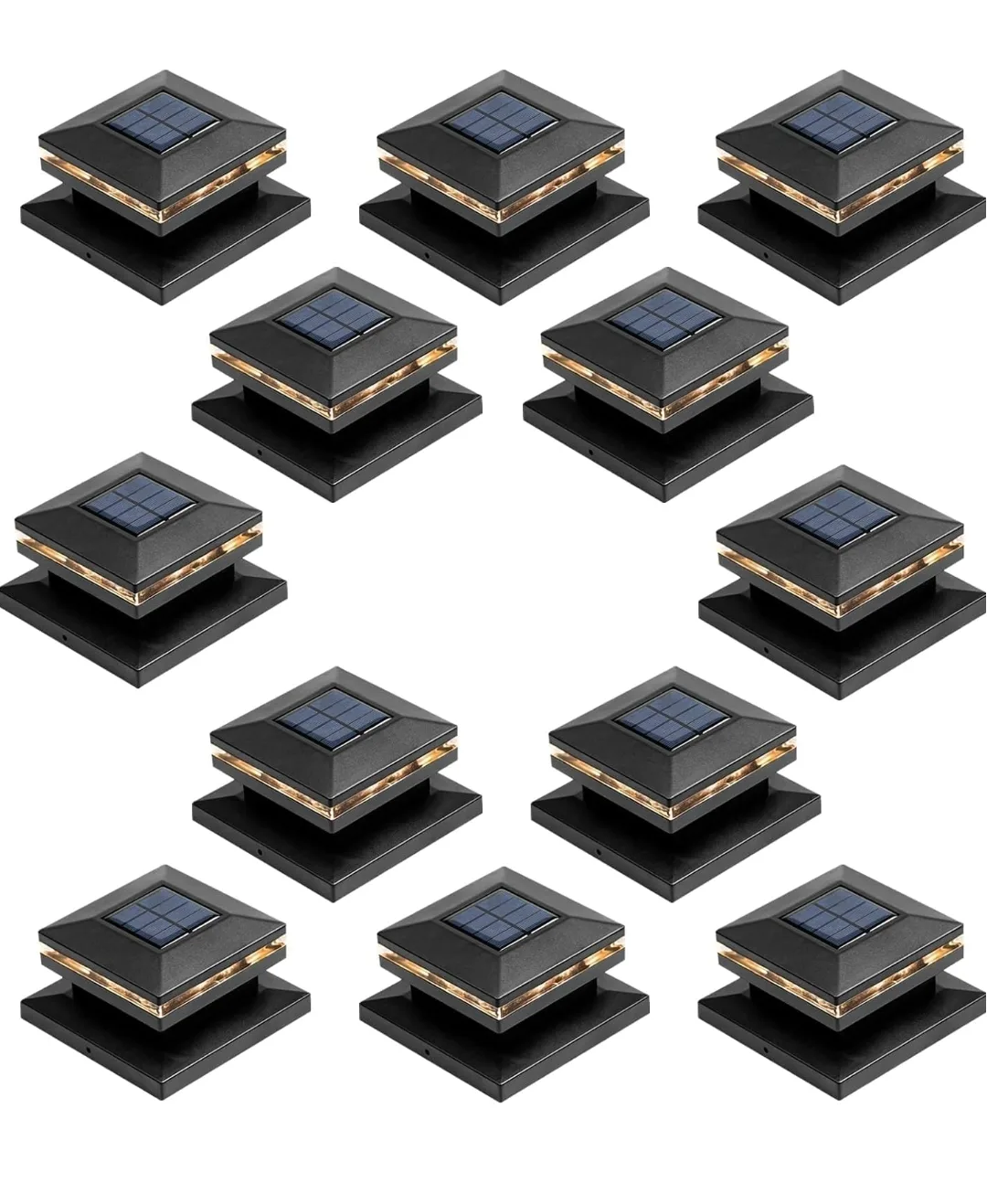 Viewsun 12-Pack Solar Post Cap Lights – Warm White LED for Deck image indicator(9)