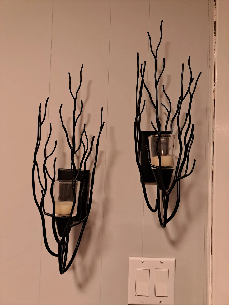 Partylite Branch Metal Candle Wall Sconces (Pair) thumbnail