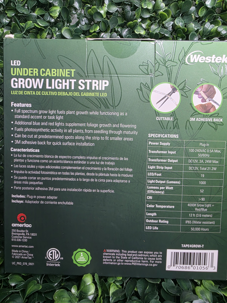 Westek LED Under Cabinet Grow Light Strip - 12 ft - photo 3