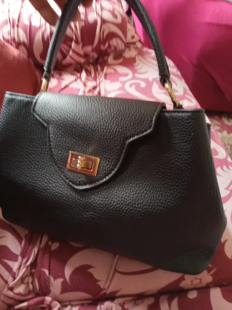 Black Faux Leather Handbag image indicator(4)