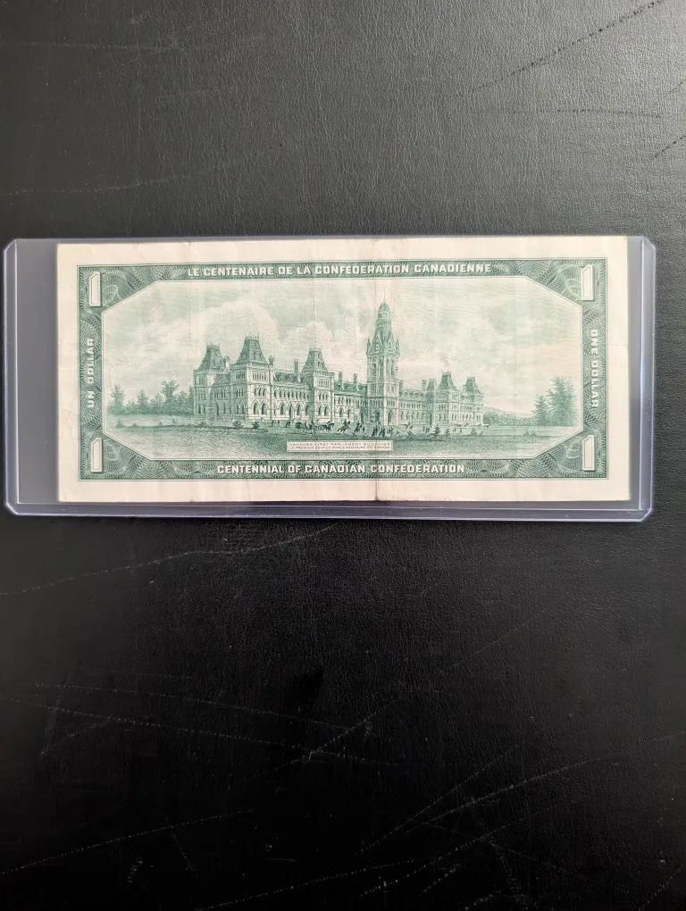 Canadian Centennial $1 One Dollar Bill image indicator(2)