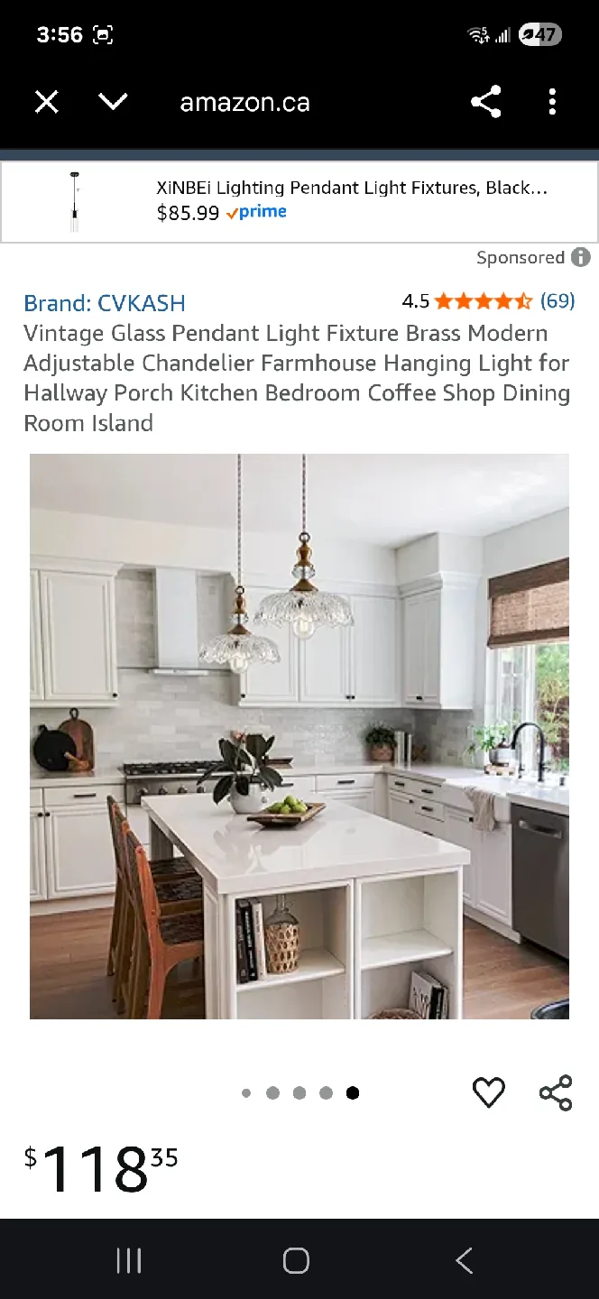 2 Elegant Crystal Pendant Ceiling Lights 💡 *BNIB thumbnail