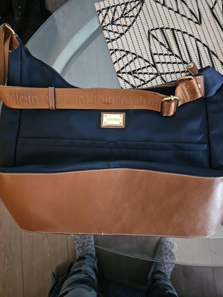 Calvin Klein Hobo Bag - Navy & Brown