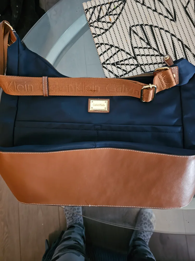 Calvin Klein Hobo Bag - Navy & Brown thumbnail