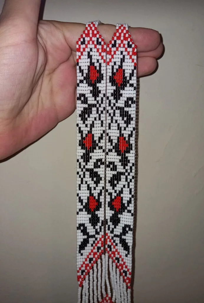 Handmade Beaded Necklace 🌹 Gerdan with Red Rose image indicator(3)