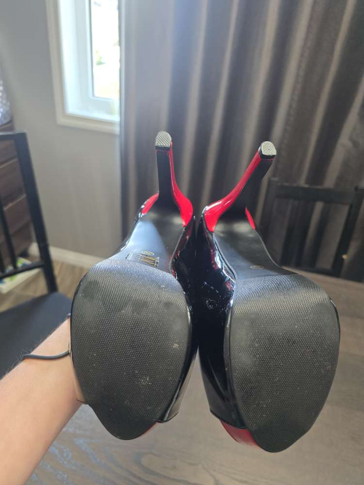 Black & Red 5 inch Platform Heels - Size 8 - photo 2