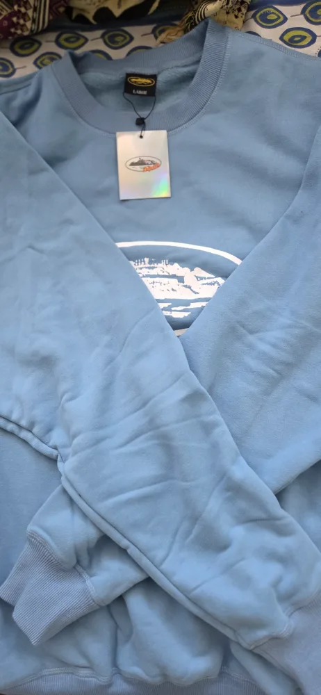 New Corteiz Alcatraz Crewneck Sweatshirt - Baby Blue, L image indicator(2)