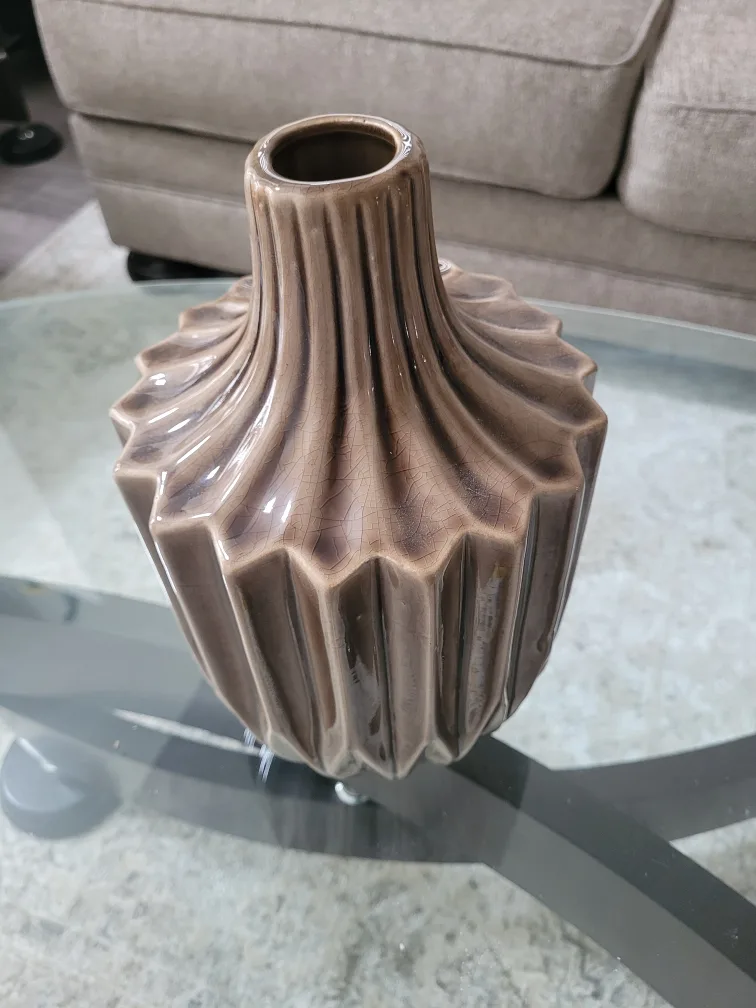 Brown Ceramic Vase (12 × 7 inches) thumbnail