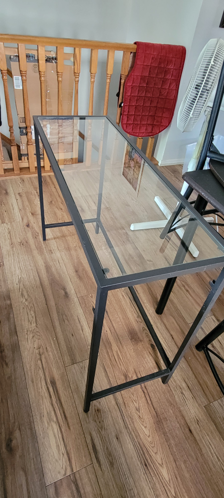Glass Top Console Table