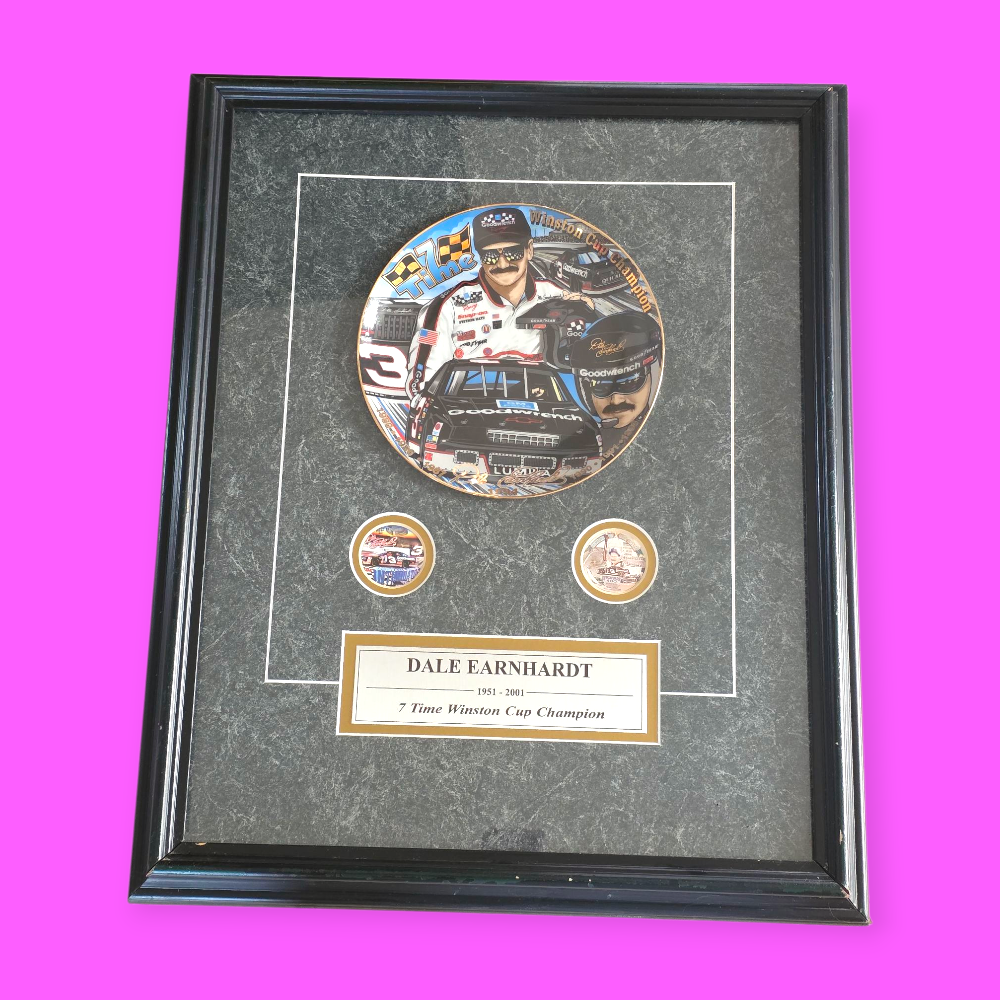 Dale Earnhardt 7 Time Winston Cup Champion Framed Plate