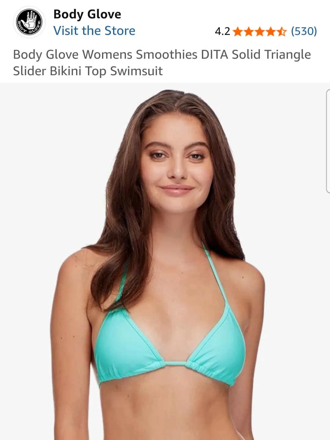 Body Glove Womens DITA Solid Triangle Slider Bikini Top Swimsuit thumbnail
