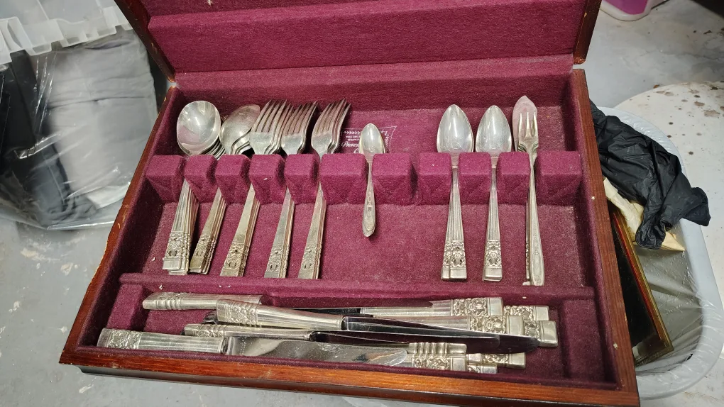 Vintage Silverware Set with Wooden Box by Gorham thumbnail