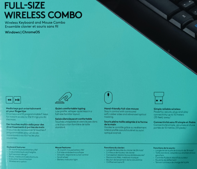 Logitech Full Size Wireless Keyboard & Mouse (Brand New) - photo 5