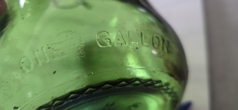 Vintage One Gallon Green Glass Jug - photo 2